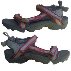 Teva Tanza Youth Sandals Size 4 Unisex Adjustable Hook & Loop Hiking Water Shoe